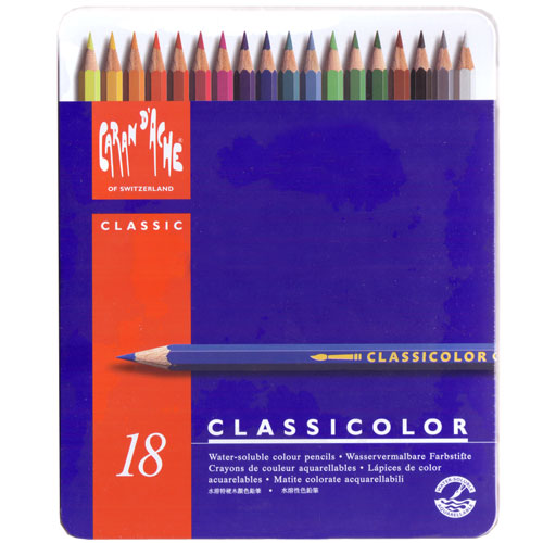 [カランダシュ]クラシカラーメタリック水彩色鉛筆18色セット(在庫限り)
