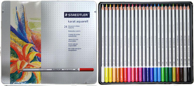 【ステッドラーカラトアクエレル】　水彩色鉛筆24色セット