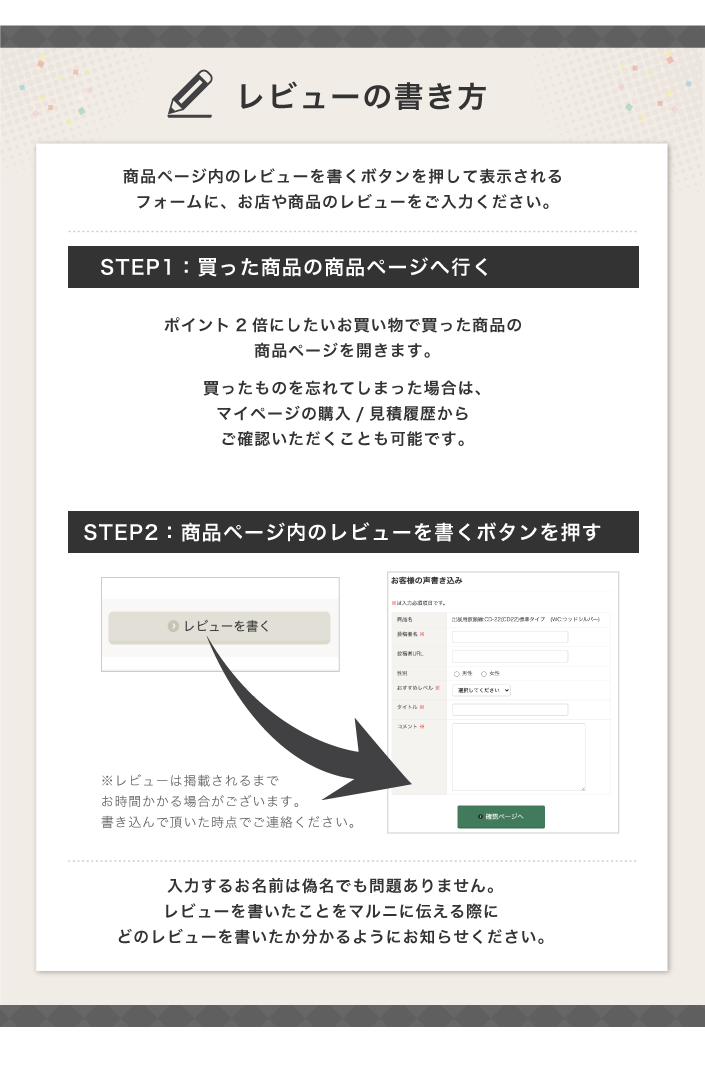 レビューの書き方PC版