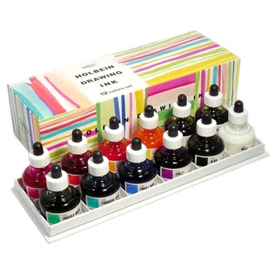 [ホルベイン]ドローイングインク12色セット(30ml)