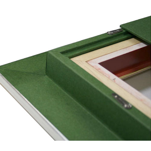 油彩額縁：平傾斜角紋（ひらけいしゃかどもん） 銀（アクリル