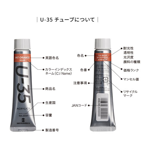 U-35アクリル絵具セット] 20ml12色セット | マルニ額縁画材店