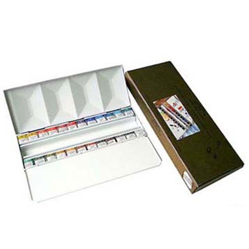 [W＆N]水彩固形絵具24色ヘビーウェイトボックスセット(ハーフパン)