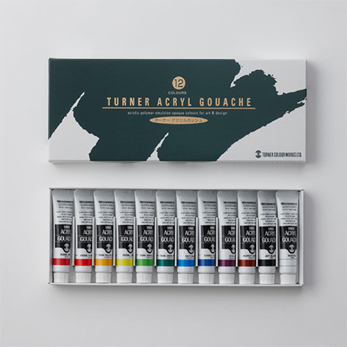 [ターナー]アクリルガッシュ12色スクールセット(11ml)