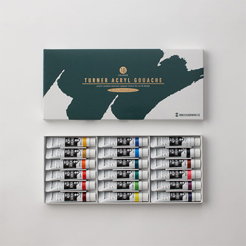 [ターナー]アクリルガッシュ18色スクールセット(11ml)