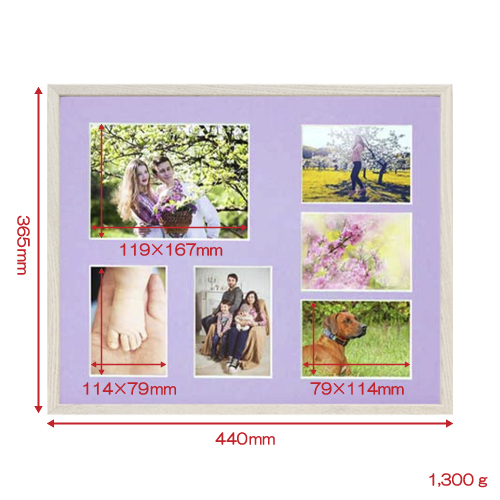 メモリアルフォトフレーム6窓サイズ