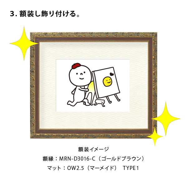 額装し飾り付ける