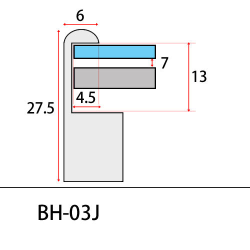 【セール品】BH-03J　(ステン)オーダー流れ(469×580)アクリル(74)