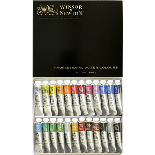 [W&N]水彩絵具プロフェッショナルウォーターカラー　24色セット(5mlチューブ)