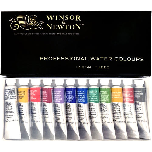 [W&N]水彩絵具プロフェッショナルウォーターカラー　12色セット(5mlチューブ)