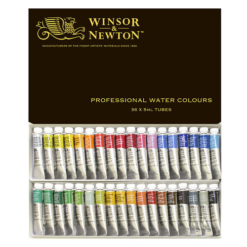 [W&N]水彩絵具プロフェッショナルウォーターカラー　36色セット(5mlチューブ)