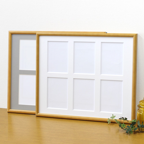 【セール品】ポストカードフレーム・フォトフレーム(KGサイズ)6窓　 (6700 四つ切 ガラス)