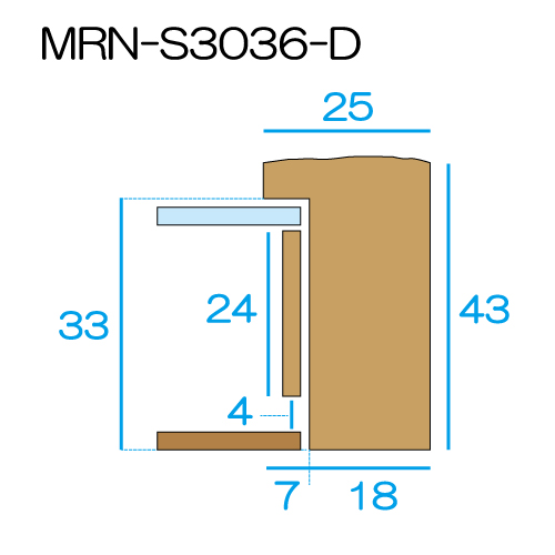 MRN-S3036-D(UVアクリル)　【オーダーメイドサイズ】ボックス額縁