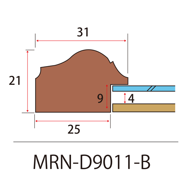 MRN-D9011-B(旧パール)(UVカットアクリル)　【既製品サイズ】デッサン額縁