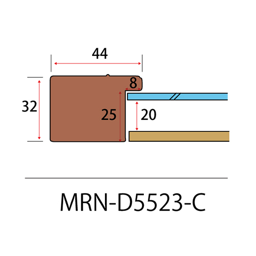 MRN-D5523-C　(UVカットアクリル)　【オーダーメイドサイズ】デッサン額縁