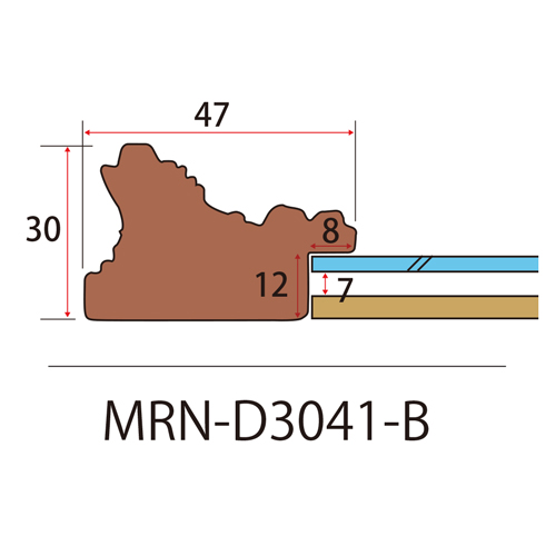 MRN-D3041-B　(UVカットアクリル)　【オーダーメイドサイズ】デッサン額縁