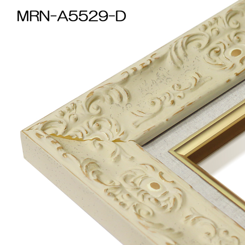 油彩額縁:MRN-A5529-D　ホワイト(UVカットアクリル)【既製品サイズ】