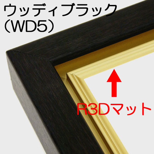 出展用仮額縁:CD-22(CD22)RDタイプ(WD5:ブラックウッド)　マット:R3Dマット