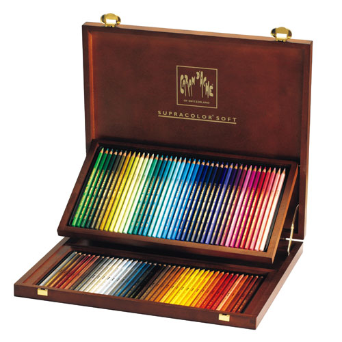 【カランダッシュスプラカラー】　水彩色鉛筆[木箱]80色セット(3888-480)